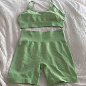 Amazon matching green workout set.